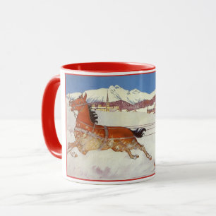 Reise im Vintage-Stil, Winter in Engadin Schweiz Tasse