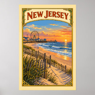 Reise in das alte New Jersey Shore Poster
