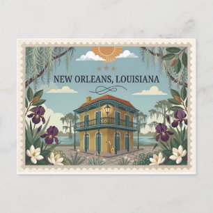 Reise in das alte New Orleans Louisiana Feiertagspostkarte