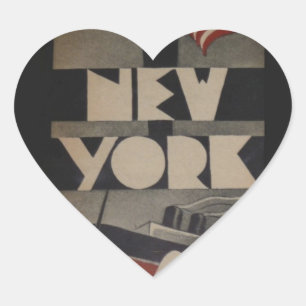 Reise in das alte New York Herz-Aufkleber