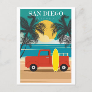 Reise in das alte San Diego Kalifornien am Strand Postkarte