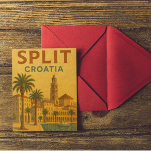 Reise in das alte Split, Kroatien, Dalmatien Postkarte