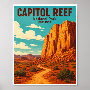 Reise in den Capitol Reef National Park im Vintage Poster