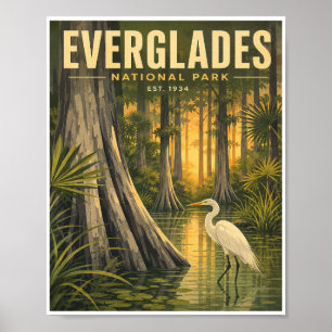 Reise in den Everglades-Nationalpark im Vintage-St Poster
