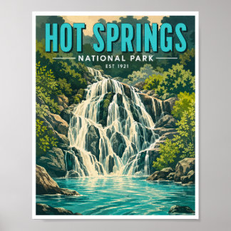 Reise in den Hot Springs National Park im Vintage- Poster