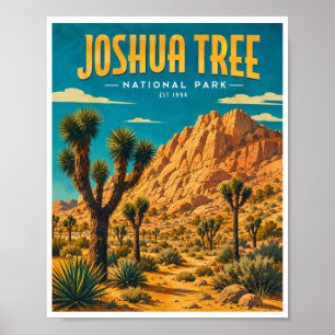Reise in den Joshua-Tree-Nationalpark im Vintage-S Poster