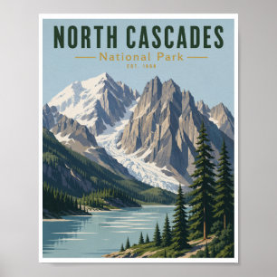 Reise in den North Cascades National Park im Vinta Poster