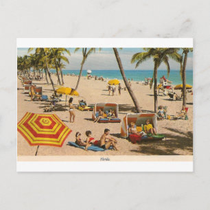 Reise in den Vintage-Retro-Strand von Florida Postkarte
