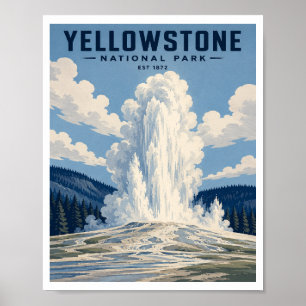 Reise in den Yellowstone-Nationalpark im Vintage-S Poster