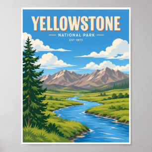 Reise in den Yellowstone-Nationalpark im Vintage-S Poster