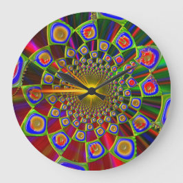 Reise in der psychedelischen Optik 3D Große Wanduhr