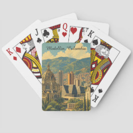 Reise in die Altstadt von Medellin Kolumbien Spielkarten