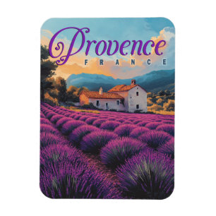 Reise in die Lavendelfelder der Provence Vintage Magnet