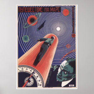 Reise in die Mars von Prusakow 1926 sowjetischer F Poster