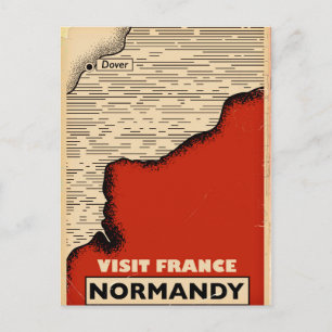Reise in die Normandie, Frankreich im Vintage-Stil Postkarte