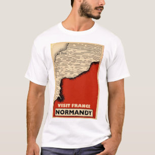 Reise in die Normandie, Frankreich im Vintage-Stil T-Shirt