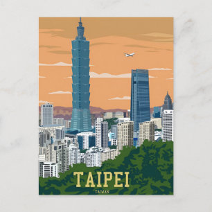 Reise in die Stadt New Taipei City Taiwan im Vinta Postkarte