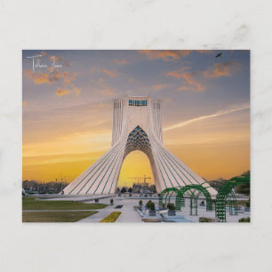 Reise in die Stadt Teheran im Vintage-Stil, Iran, Postkarte