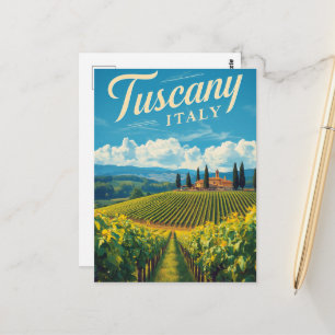 Reise in die Toskana Italien Retro-Landschaft Postkarte