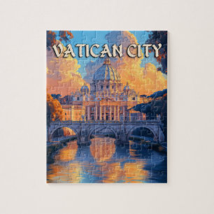 Reise in die Vatikanstadt im Vintage-Stil Puzzle