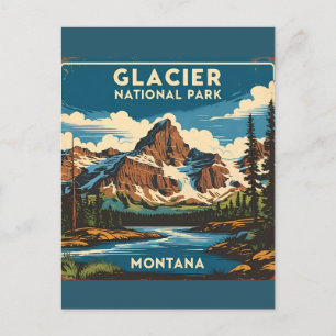 Reise in die Vergangenheit Glacier-Nationalpark Mo Postkarte