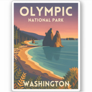Reise in die Vergangenheit Olympic National Park W Aufkleber