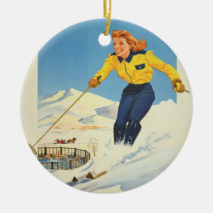 Reise in die Vergangenheit Sun Valley Idaho Keramikornament