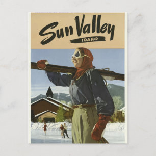 Reise in die Vergangenheit Sun Valley Idaho Postkarte