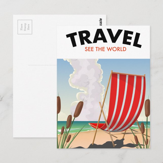 Reise in die Welt Postkarte (Vorne/Hinten)