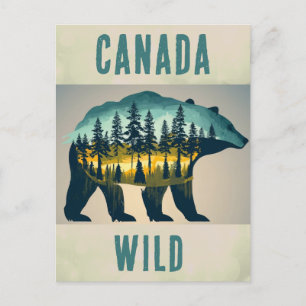 Reise in die wilde kanadische Vergangenheit Bär Postkarte