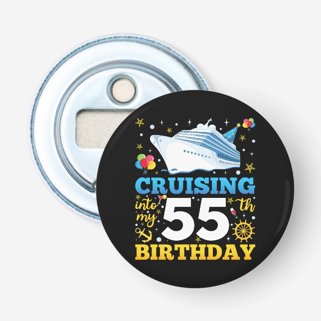 Reise in meine 55 Geburtstagsparty Flaschenöffner (Vorderseite)