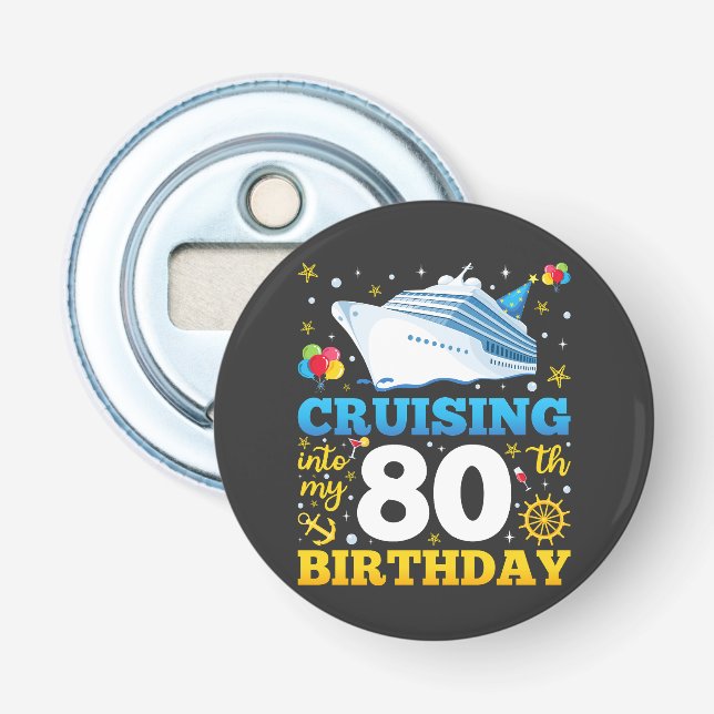 Reise in meine 80 Geburtstagsparty Flaschenöffner (Vorderseite)