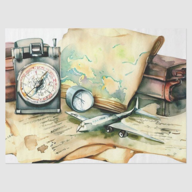 "Reise Inspiriert: Abenteuer wartet" Seidenpapier (Vorderseite)