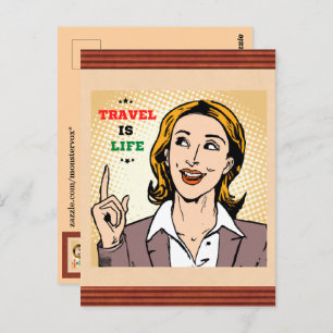 Reise ist Lebenspostkarte Postkarte