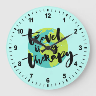 Reise ist meine Therapie Große Wanduhr
