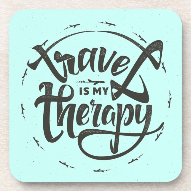 Reise ist meine Therapie Untersetzer (Vorderseite)
