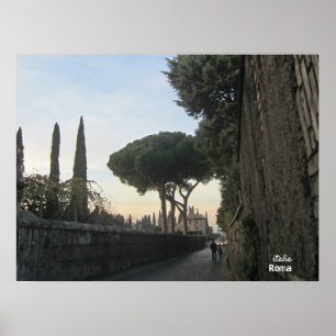 Reise-    Italien - Abend auf dem Appischen Weg Poster