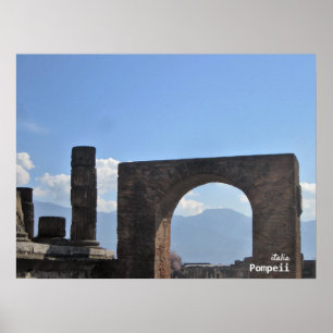 Reise-    Italien - Pompeii - Berg Vesuvius Poster