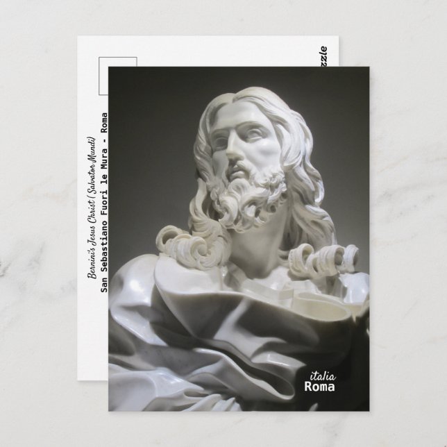 Reise-  | Italien - Rom - Bernini-Skulptur Christu Postkarte (Vorne/Hinten)