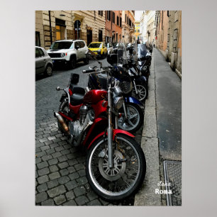 Reise-    Italien - Rom, geparkte Motorräder Poster