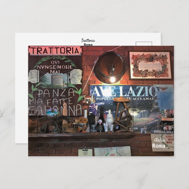 Reise-  | Italien - Rom Trattoria Postkarte (Vorne/Hinten)