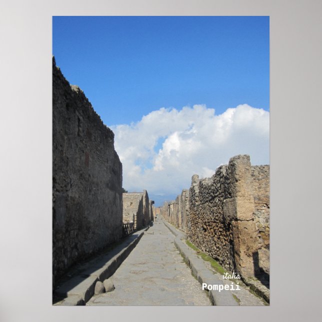 Reise-  | Italien - Straße Pompeii Poster (Vorne)