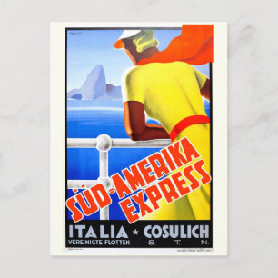 Reise Italien Tourismus Vintage Kreuzfahrt Postkarte