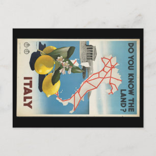 Reise Italien Vintage Karte mit Zitronen