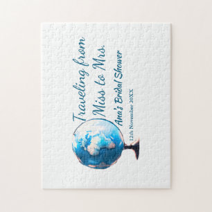 Reise-Junggesellinnenabschied Namen Datum Fräulein Puzzle