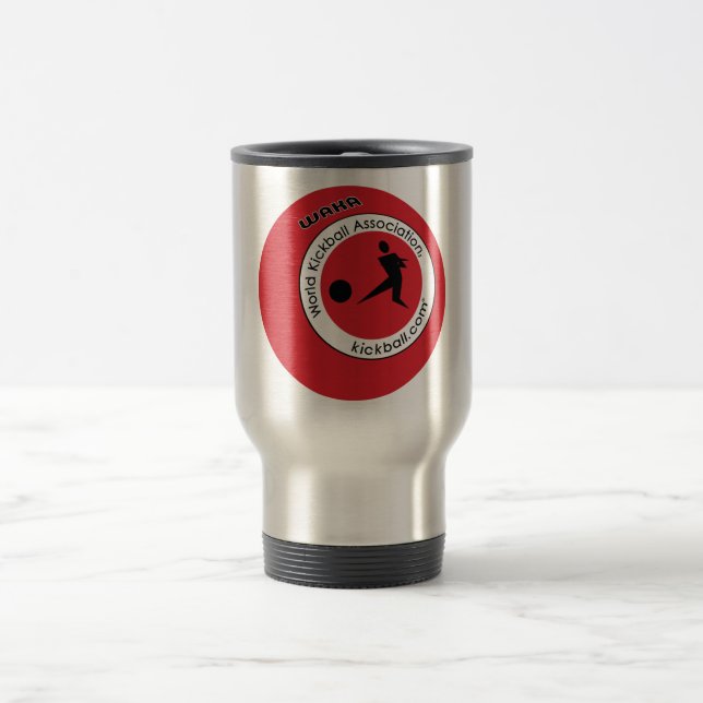 Reise-Kaffee-Tasse - Kickball Logo Reisebecher (Mittel)