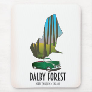 Reise Karte Dalby Forest North Yorkshire Mousepad