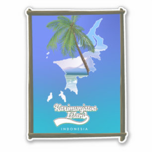 Reise Karte der Insel Sumba Indonesien Aufkleber