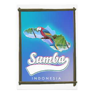 Reise Karte der Insel Sumba Indonesien Fotodruck