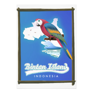 Reise Karte von Bintan Insel Indonesien Fotodruck